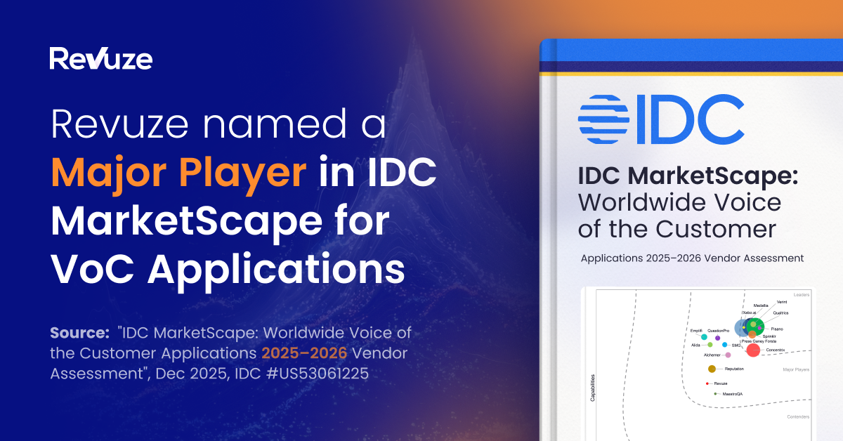 Revuze Named as a Major Player in the IDC MarketScape: Worldwide Voice of the Customer Applications 2025–2026